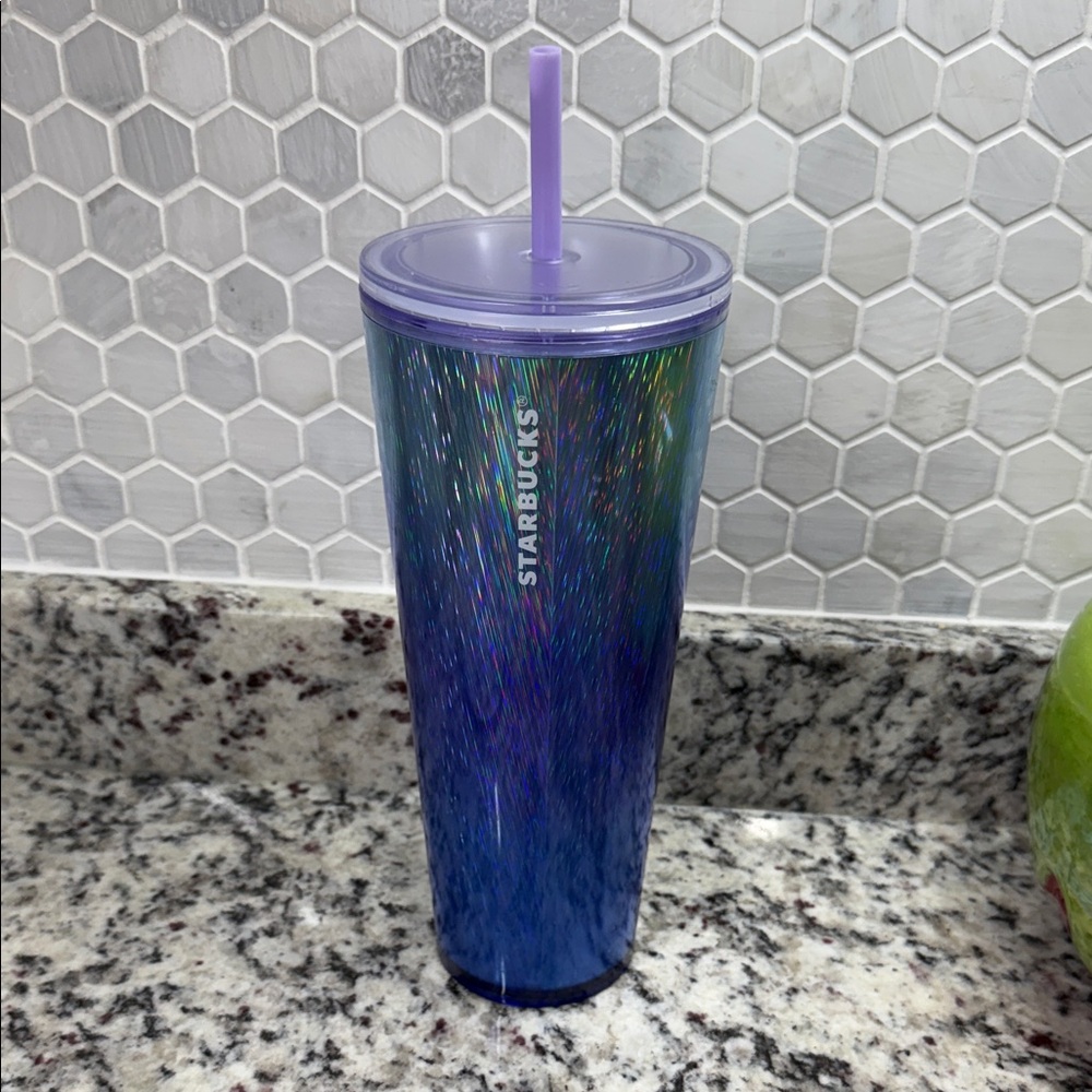 Starbucks Holographic Blue and Purple Tumbler